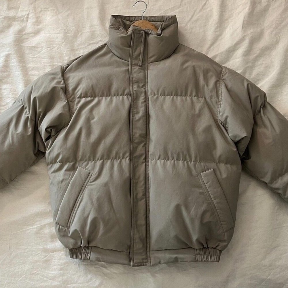 Fear Of God Essentials Puffer Jacket Grey Moss